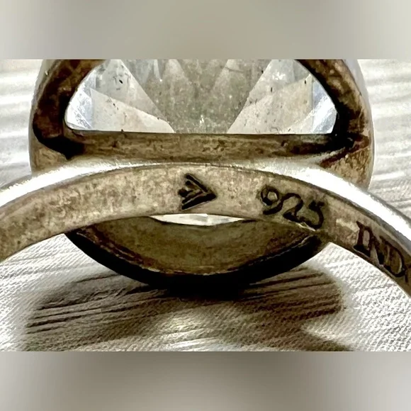 Designer Silpada Sterling Silver Cubic Zirconia Center Stack Ring, Size 5.75 - Picture 9 of 12